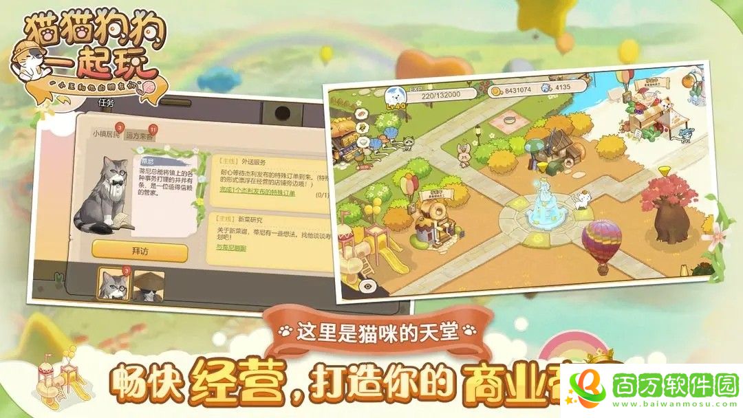 貓貓狗狗一起玩